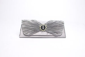 Satin Formal Clutch/ Silver
