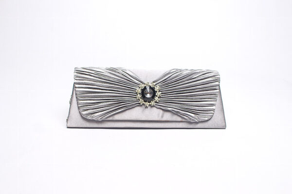 Satin Formal Clutch/ Silver