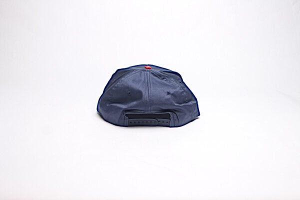 Snap Back/ Blue Satin with Red Brim