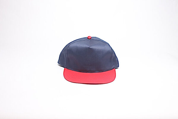 Snap Back/ Blue Satin with Red Brim