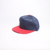 Snap Back/ Blue Satin with Red Brim