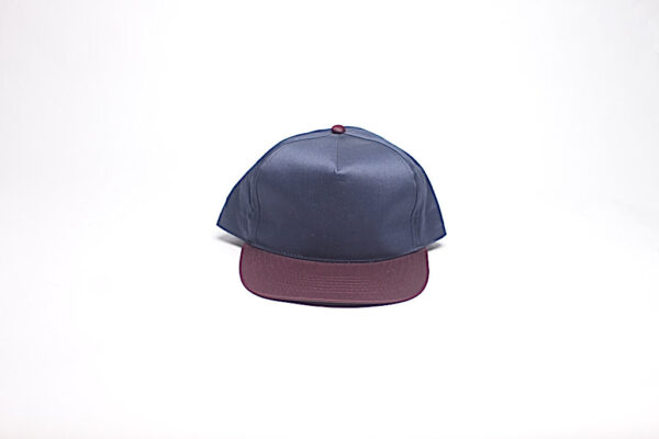 Snap Back/ Blue Satin with Maroon Brim