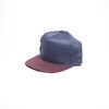 Snap Back/ Blue Satin with Maroon Brim