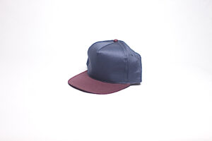 Snap Back/ Blue Satin with Maroon Brim