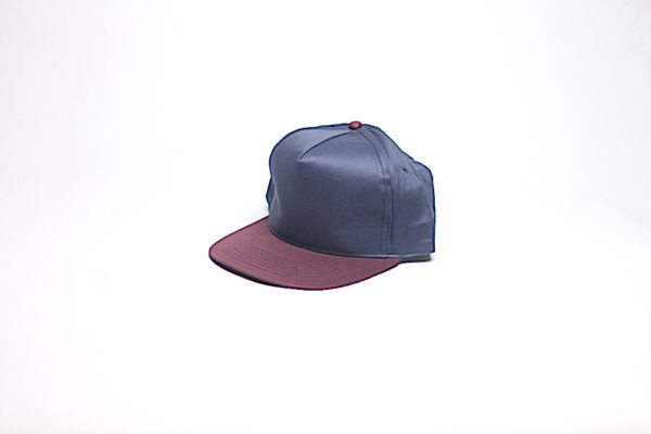 Snap Back/ Blue Satin with Maroon Brim