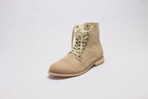 Women Beige Lace Up Combat Boots With Zipper Slant_lzn Lace Up Combat Boots With Zipper/ Beige