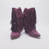 Fringe Pointy Toe Boot/ Purple