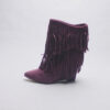 Fringe Pointy Toe Boot/ Purple