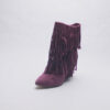 Fringe Pointy Toe Boot/ Purple