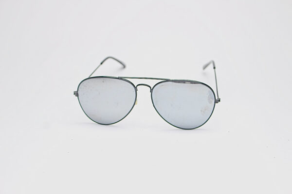 Aviator Pilot Wireframe/ Black with Mirror Lens
