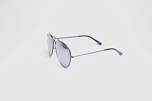 Aviator Pilot Wireframe/ Black with Mirror Lens