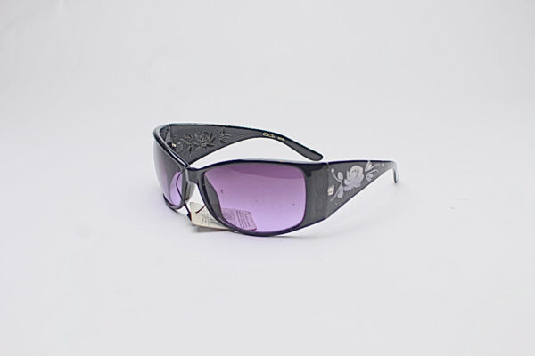 Flower Frames/ Black with Purple Lens