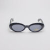 Faux Leather Leopard Print Frame/ Oval Midnight Blue