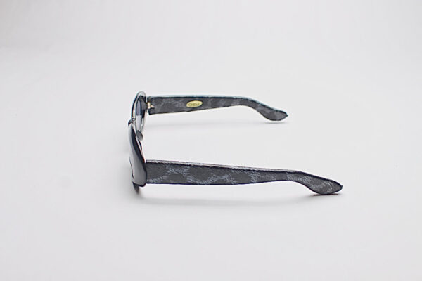 Faux Leather Leopard Print Frame/ Oval Midnight Blue