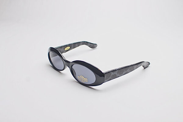 Faux Leather Leopard Print Frame/ Oval Midnight Blue