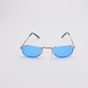Wire Frame Silver/ Oval Blue Lens