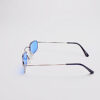 Wire Frame Silver/ Oval Blue Lens