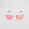 Wire Frame Silver/ Oval Fuchsia Lens