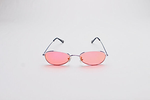 Wire Frame Silver/ Oval Fuchsia Lens