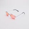Wire Frame Silver/ Oval Fuchsia Lens