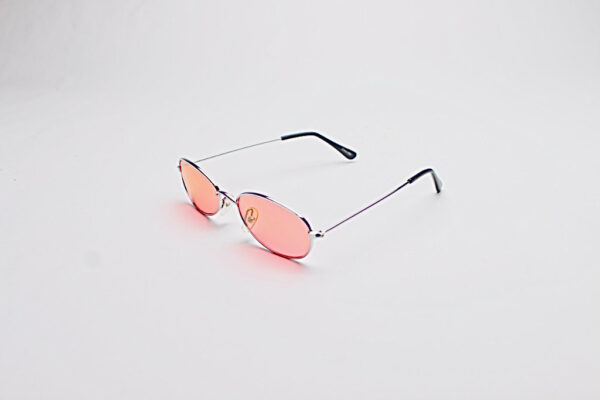 Wire Frame Silver/ Oval Fuchsia Lens