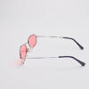 Wire Frame Silver/ Oval Fuchsia Lens