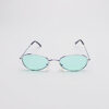 Wire Frame Silver/ Oval Translucent Green Lens