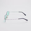 Wire Frame Silver/ Oval Translucent Green Lens
