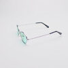 Wire Frame Silver/ Oval Translucent Green Lens
