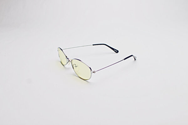 Wire Frame Silver/ Oval Yellow Lens
