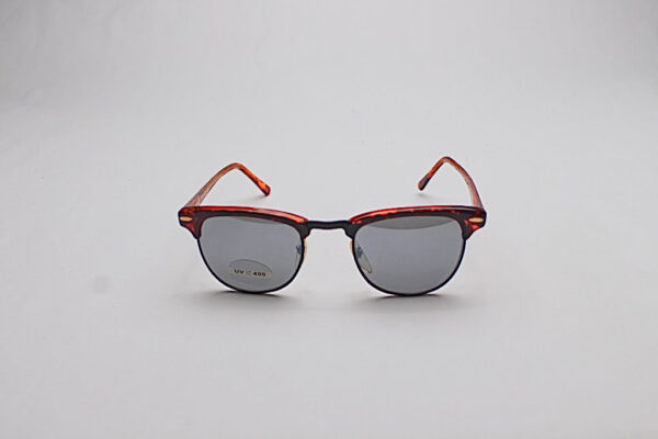 Browline Tortoiseshell & Black Trim/ Mirror Tint Lens